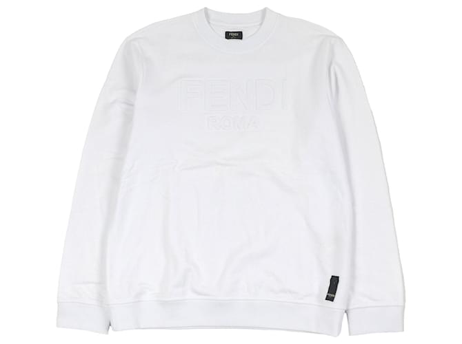 Fendi Logo embossed Cotton Sweatshirt White ref.2486306 - Joli Closet
