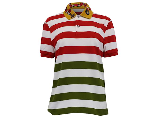 Polo de Algodón Rojo con Bordado de Serpiente Gucci Roja ref