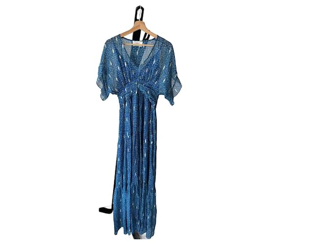 bash dress blue Botanic Bash Front Tie Maxi Dress S / ocean-blue