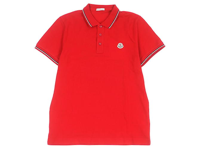 Moncler MAGLIA POLO MANICACORTA Cotton Polo Shirt Red ref