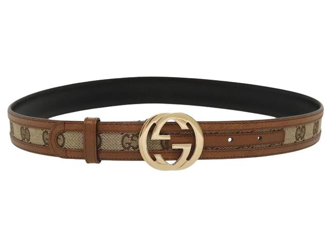 GUCCI GG Canvas Belt Leather 35.4 display picture 1