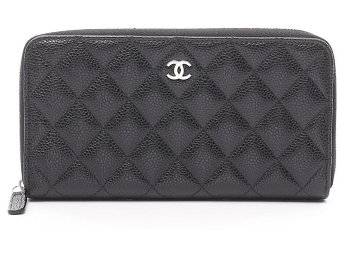 Chanel Classic Long Zip Wallet Black Leather ref.JC2497285 (Sold