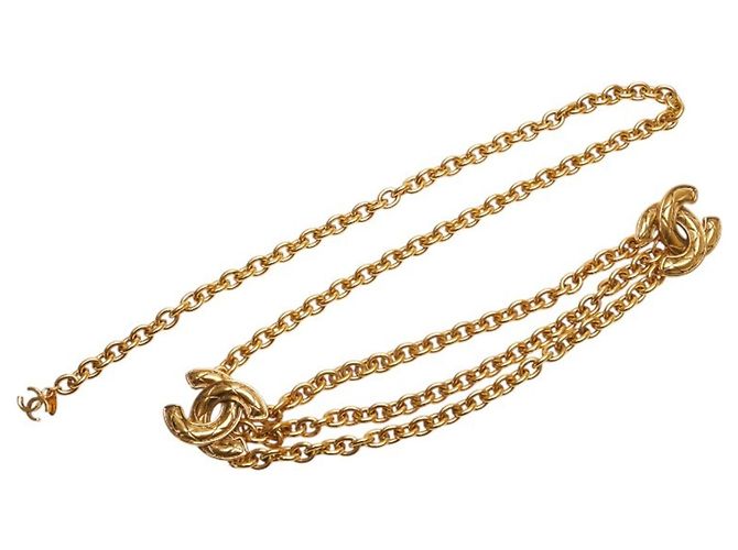 Vintage Chanel Matelasse Coco Mark 3-Strand Chain Belt, Gold Plated, Women\'s Timeless Vintage Chanel Matelasse 3-Strand Chain Belt Golden  main image 2