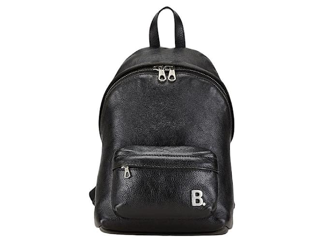 Balenciaga B logo Leather Backpack Black ref.JC2508118 (Sold