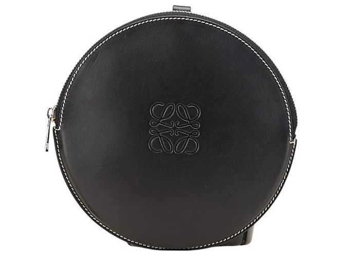 Loewe Anagram Cookie Pouch in Black Leather ref.2515279 - Joli Closet