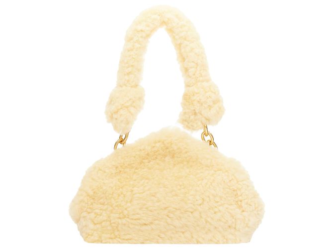 Bottega Veneta Sherpa Teddy G yellow shearling chain underarm shoulder ...