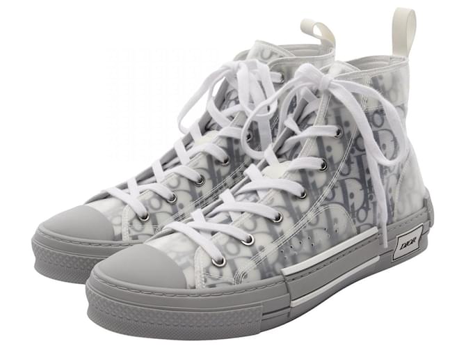 Dior Homme B23 Oblique Fabric Rubber Sneakers White Grey Navy blue