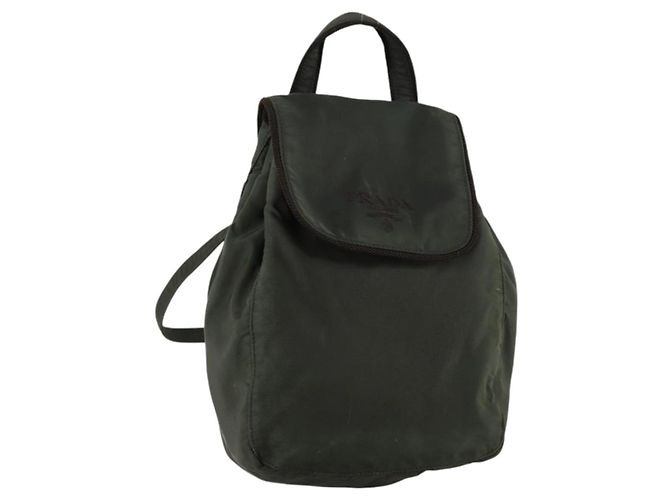 PRADA Backpack Nylon Khaki Silver Auth bs29204 Silvery ref  display picture 1