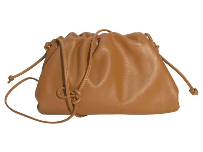 Bottega Veneta Camel Brown Lambskin The Mini Pouch crossbody bag