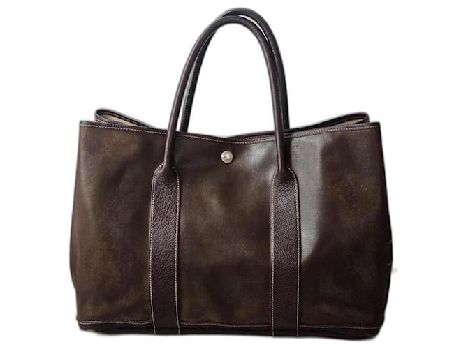 Hermès Hermes Amazonia Garden Party bag GM Dark purple Leather ref