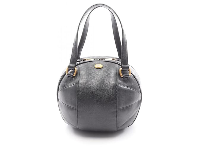 Gucci Basketball-Shaped Leather Handbag Black Joli