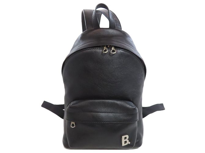 Balenciaga bag B logo backpack black rucksack leather 580026 BALENCIAGA Pre-Owned Balenciaga bag B logo backpack black rucksack  main image 2