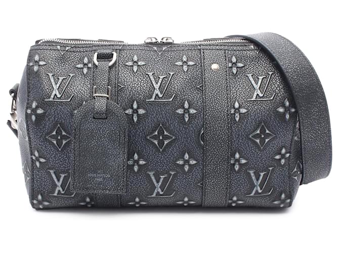 Louis Vuitton Gray Monogram Faded Leather City Keepall Brown Dark