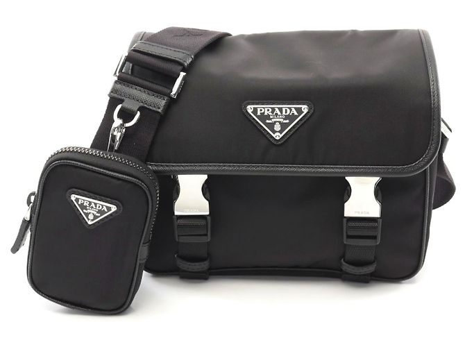Prada Re-Nylon Saffiano Leather Shoulder Bag Black ref.2527563 - Joli ...