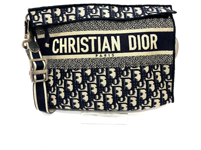 Dior Oblique Ballerine 34サイズ Christian Dior Dior Oblique Flat Bag Navy blue Cloth ref.2530786