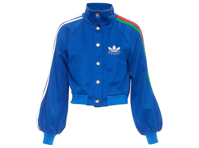 Gucci Adidas 2022 Web Track Jacket Blue Polyester