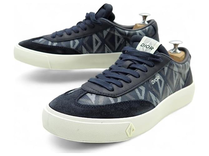 NEW DIOR BASKET SHOES B101 CD DIAMOND BLUE CANVAS 40 BOX SNEAKERS