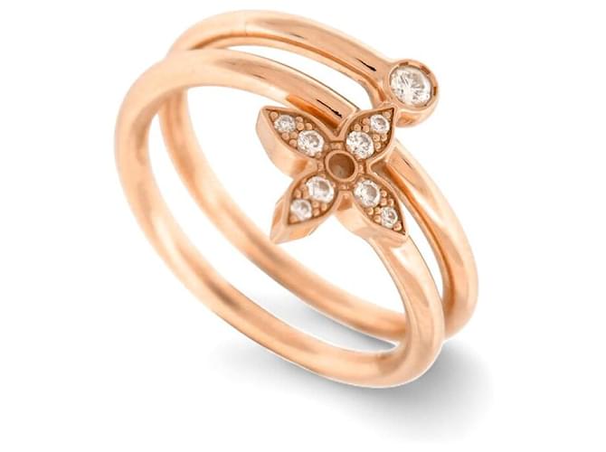 NEW LOUIS VUITTON IDYLLE BLOSSOM MULTI RINGS RING T52 IN 18K ROSE