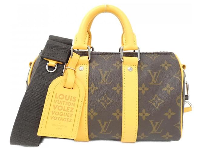 Louis Vuitton Keepall Bandouliere Monogram Boston Bag Brown Cloth
