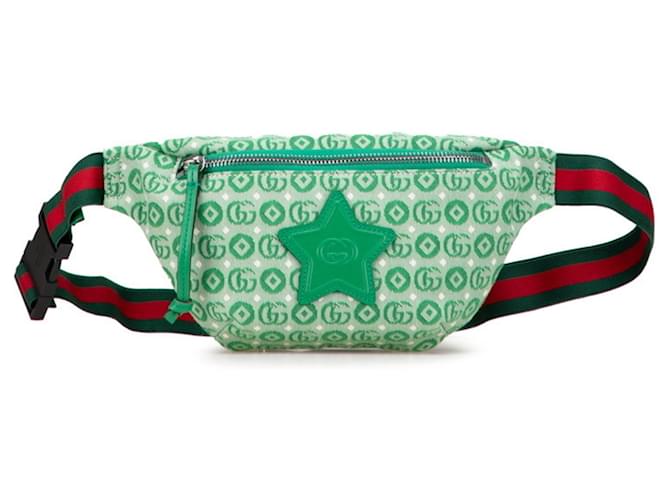 Gucci Children's GG Logo Star Waist Bag in Green Canvas Cloth ref