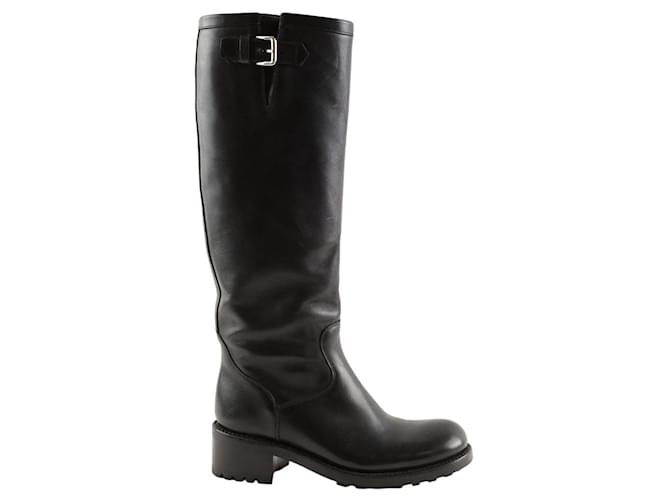 Free Lance Black leather biker boots ref.2537474 - Joli Closet