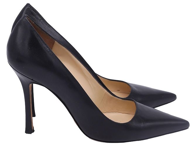 Escarpins Manolo Blahnik TIZI 105 – Satin Noir, Nœud, Talons Très Hauts, Taille 40, Neuf Avec Boîte