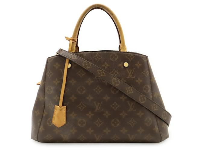 Louis Vuitton Monogram Montaigne MM Handtasche Braun Leinwand ref