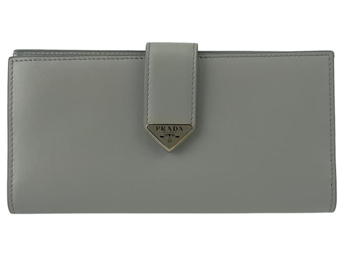 財布 PRADA Prada City Calfskin Tab Wallet Grey Leather ref.2539735 - Joli Closet