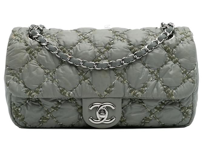 Chanel Gray Paris-Byzance Nylon Tweed On Stitch Bubble Accordion