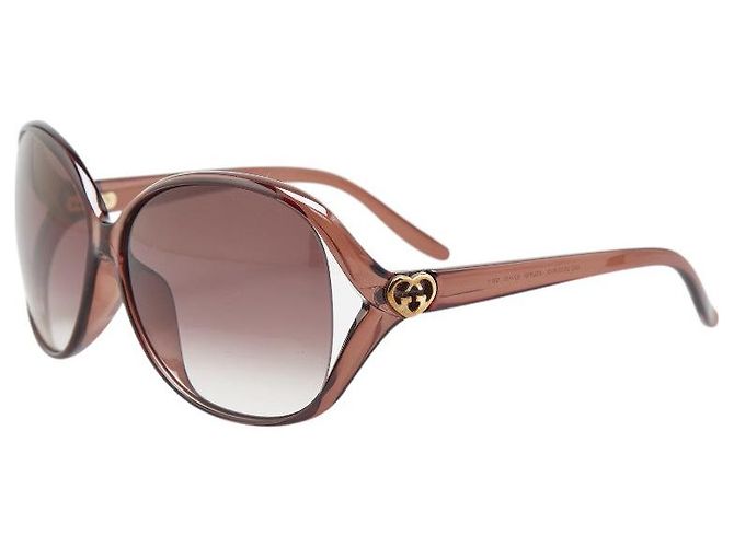 Gucci Interlocking G Heart Sunglasses Brown Gucci Lovely Heart Interlocking G Sunglasses Brown Plastic  main image 2
