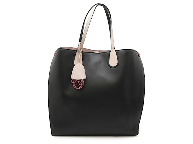 Christian Dior Addict Tote Shoulder Bag Black Pink Leather ref