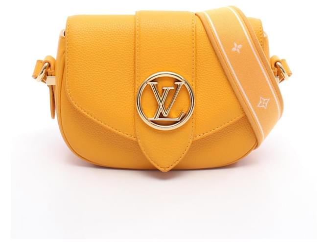 Louis Vuitton LV PONT 9 Soft PM Shoulder Bag Yellow Leather ref