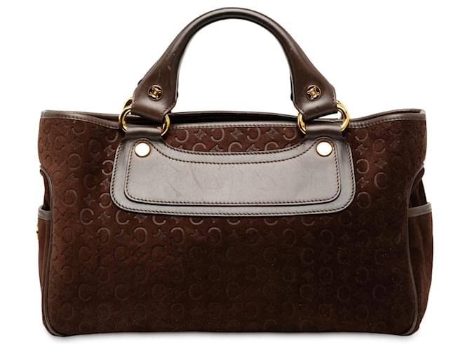 Céline Celine Brown C Macadam Suede Boogie Handbag Dark brown