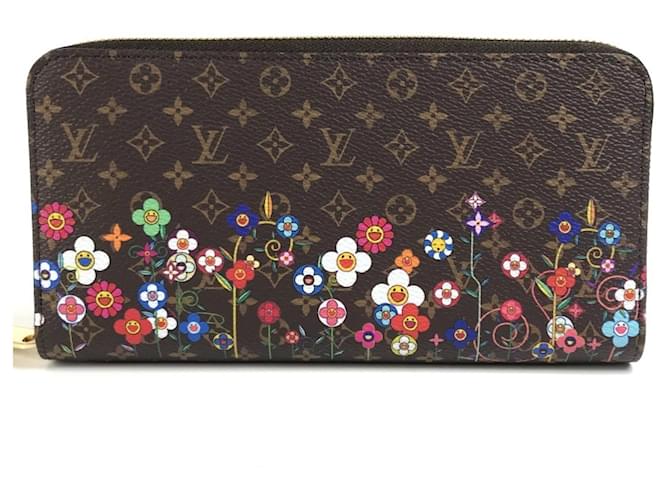 Louis Vuitton Monogram Takashi Murakami Zippy Wallet Brown
