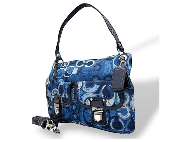 Coach Signature Art Pattern Handbag/Shoulder Bag Blue Navy blue Coach Signature Art Pattern Handbag/Shoulder Bag Blue Navy blue