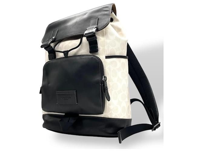 Coach Truck Backpack Black White Leather Plastic ref.JC2553065 (Sold) -  Joli Closet