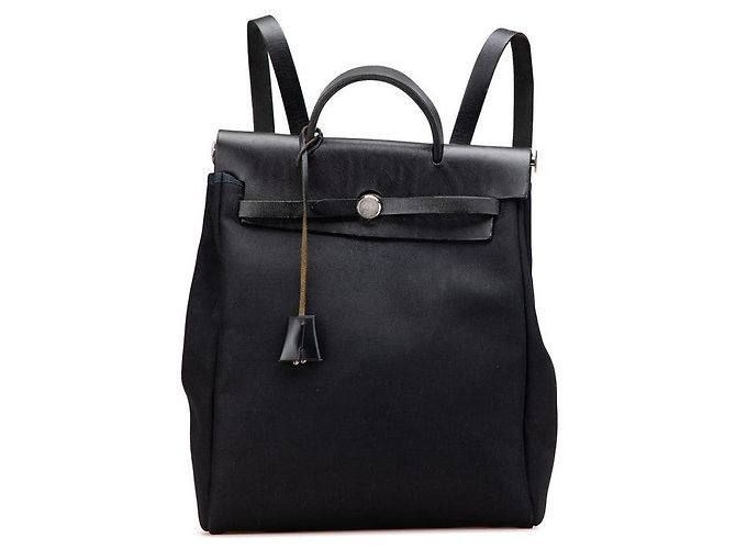 Hermes Herbag a Dos PM Backpack 2-Way Handbag Toile Officier Leather Black Hermes Herbag a Dos PM Backpack 2-Way Handbag Toile Officier  main image 3