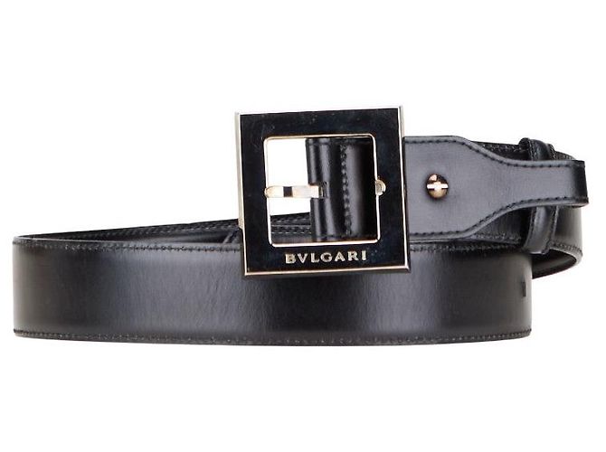 Bulgari Bvlgari Square Buckle Leather Belt Black ref.2557913  display picture 1