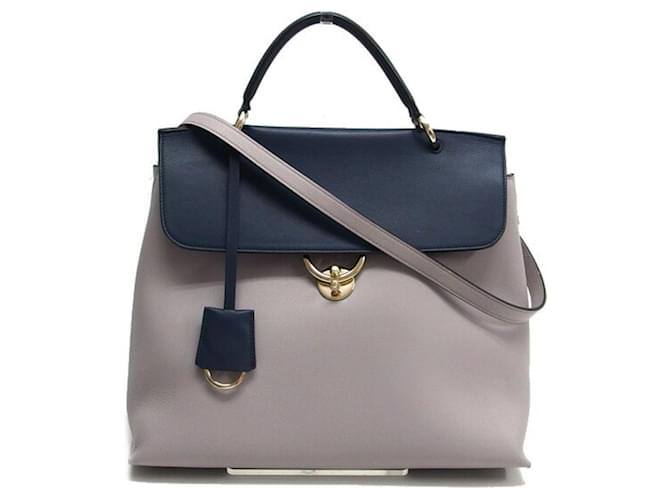 Salvatore Ferragamo Jet Set Two-Tone Handbag Brown Navy blue