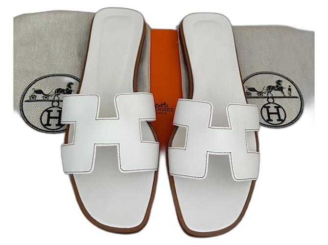 Hermès Hermes Oran sandals white size 38 NWB Leather