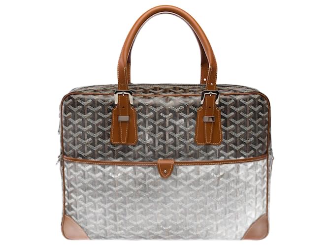 GOYARD Ambassade Bag in Brown Canvas - 102961 Cloth ref.2565704