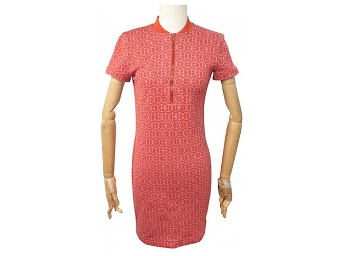 Herms NEW HERMES H ROUND DRESS 38 M MICRO ZIPPERED IN ORANGE JACQUARD  JERSEY Cotton ref.2573530 - Joli Closet