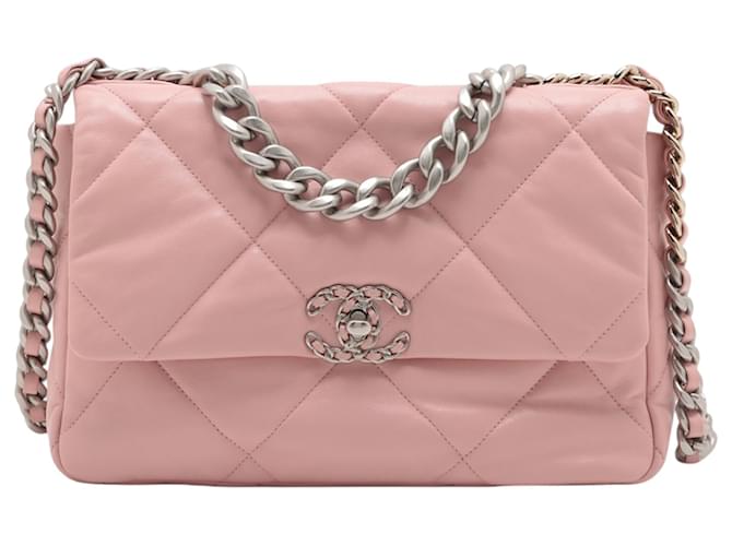 Chanel Pink Large Lambskin 19 Flap Leather Joli Closet
