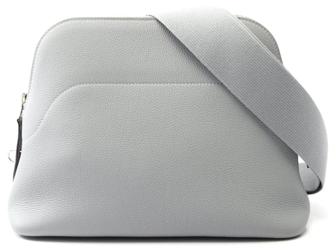 Hermès Hermes Bolide Leather Messenger Bag Grey Pony-style