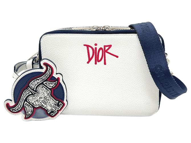 Christian Dior Dior x Stüssy Collaboration Shoulder Bag White Navy
