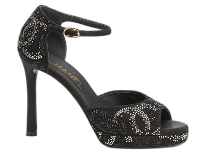 Chanel Black Suede Heels 38 ref.2578848 - Joli Closet