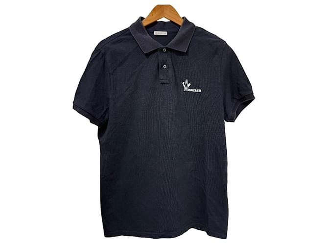 Moncler MAGLIA POLO MANICA CORTA Cotton Polo Shirt Blue Navy blue