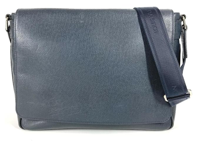 Louis Vuitton Taiga Roman MM Crossbody Bag Navy blue Leather ref