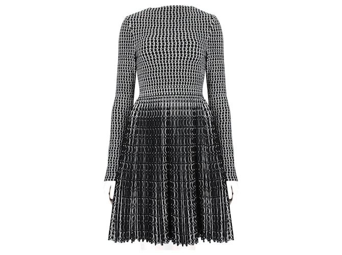 Alaa Alaia Skater Dress Black White Wool Viscose ref.JC2597234 (Sold) -  Joli Closet