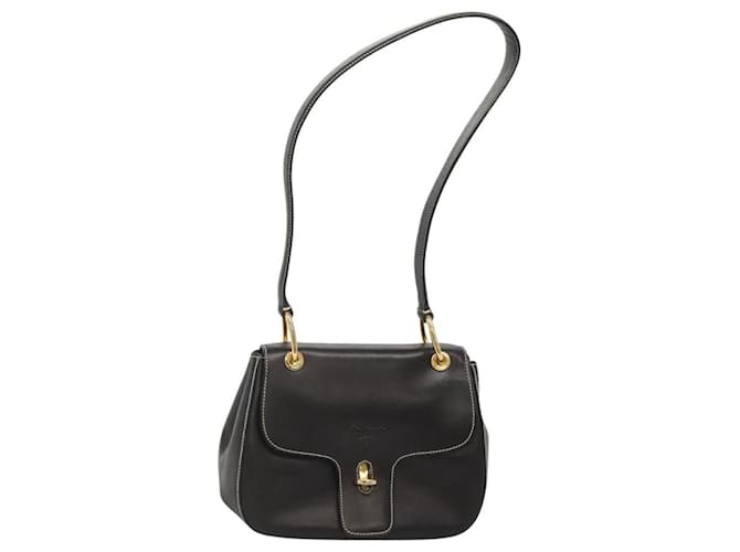 Prada Vintage Flap Shoulder Bag Leather Black ref.2598934 - Joli